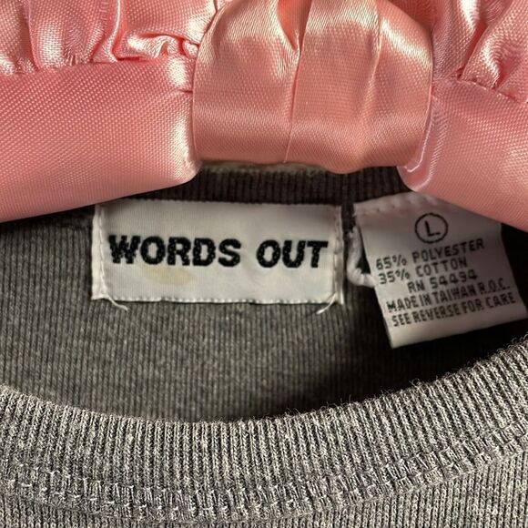 Words Out Maternity 2 pc Blouse Set, Gray Button Up and Gray Tank, Size L - Picture 6 of 6